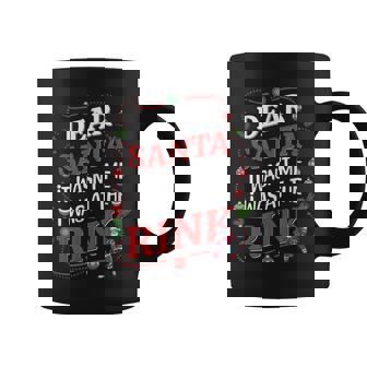Dear Santa It Wasn't Me I Was At The Rink Hockey Xmas Coffee Mug - Seseable
