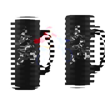 Extreme Santa Riding Flying Dirt Bike Christmas Shirt Graphic Print Coffee Mug - Monsterry