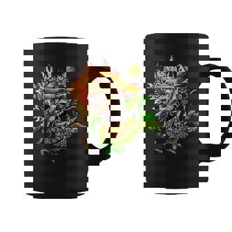 Fire Skeleton Skull And Snake Tattoo Art Graphic Shirt Graphic Print Coffee Mug - Monsterry