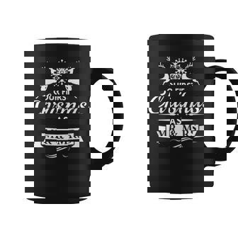 Our First Christmas As Mr And Mrs Reindeer Graphic Print Coffee Mug - Monsterry
