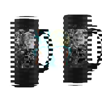 3 Dog Moon Brown Boxer Full Moon Stars Weird Odd Meme Coffee Mug - Thegiftio