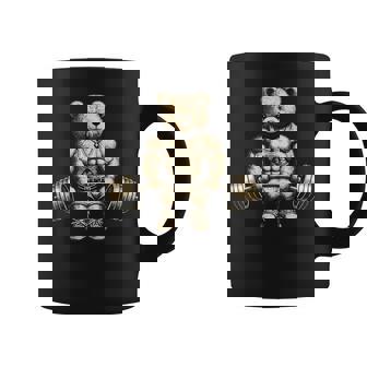 Teddy Bear Lifting Weights Gym Workout Animal Coffee Mug - Thegiftio