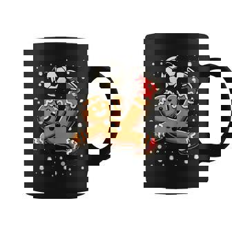 Gingerbread Plays Soccer Bicycle Kick Cookie Christmas Coffee Mug - Monsterry