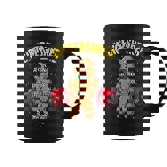 Gingershred Gingerbread Man Gym Bodybuilding Christmas Graphic Print Coffee Mug - Monsterry