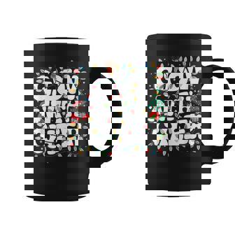 Glow With Cheer Santa Christmas Lights Holiday Xmas Graphic Print Coffee Mug - Monsterry