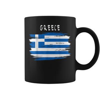 Greece Flag Brush Stroke Style Tassen - Geschenkecke