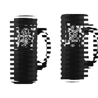 Joy Snowflake Christmas Graphic Print Coffee Mug - Monsterry