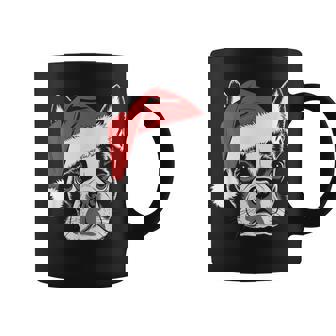 Joyful Boston Terrier Santa Dog On Boston Terrier Christmas Coffee Mug - Seseable