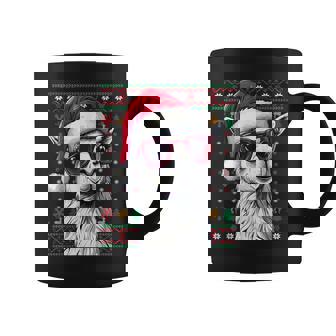 Llama Santa Hat Ugly Christmas Holiday Llama Lover Coffee Mug | Mazezy