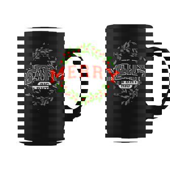 Merry And Christmas Bright Moody And Uptight Matching Couple Coffee Mug | Seseable CA