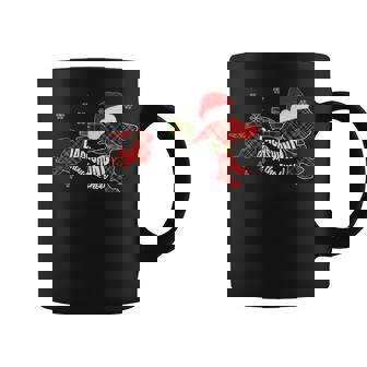 Merry Christmas Dachshund Dog Through The Snow Plaid Xmas Coffee Mug - Monsterry