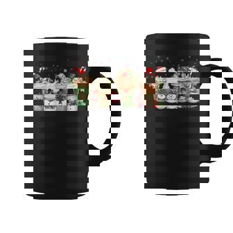 Merry Christmas Snowman Coffee Cups Latte Winter Pajamas Premium Graphic Print Coffee Mug - Monsterry