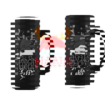 Nana Claus Santa Hat Reindeer Red Plaid Matching Family Xmas Graphic Print Coffee Mug - Monsterry
