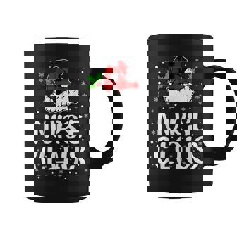 Nurse Claus Christmas Lights Red Plaid Family Matching Graphic Print Coffee Mug - Monsterry