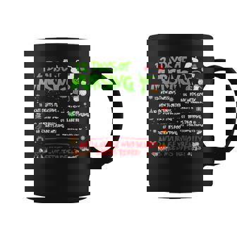 Nurses Merry Christmas 12 Days Of Nursing Xmas Pajamas Coffee Mug | Mazezy