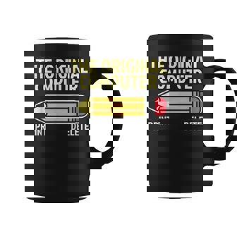 The Original Computer Vintage Print Delete Pencil Coffee Mug | Mazezy
