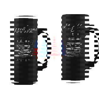 Patriotic Christmas Tree With American Flag Colors Coffee Mug - Thegiftio UK
