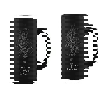 Peace & Quiet Tree Christmas Peace Glowing Tree Tee Graphic Print Coffee Mug - Monsterry