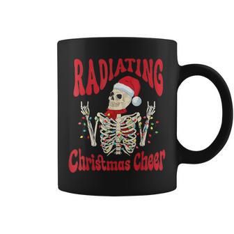 Radiology Christmas Santa Skeleton Xray Technician Rad Tech Graphic Print Coffee Mug - Monsterry