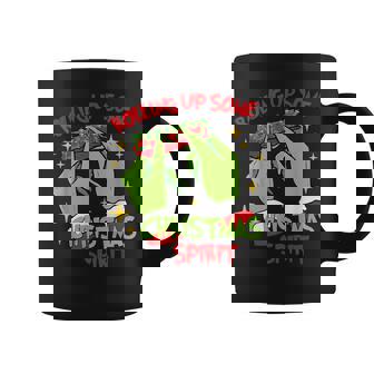 Rolling Up Some Christmas Spirit Xmas Pajamas Holiday Santa Coffee Mug | Mazezy