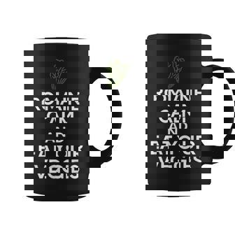 Romaine Calm And Eat Your Veggies Vegans Vegetarians Graphic Print Coffee Mug - Monsterry