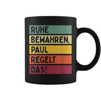 Ruhe Bewahren Paul Regelt Das Spruch In Retro Colours Tassen - Geschenkecke