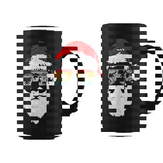 Santa Face Retro Sunglasses Hawaiian Christmas Xmas Tropical Coffee Mug - Monsterry