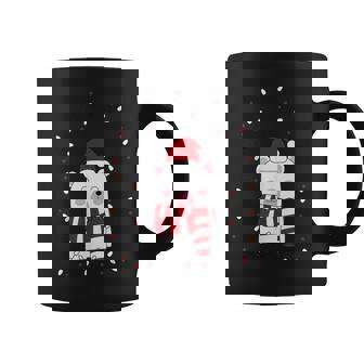 Santa Happy Bear Wrapped Up In Christmas Tree Graphic Print Coffee Mug - Monsterry