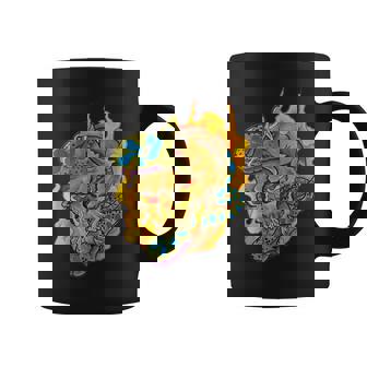 Snake Skull With Fire Tattoo Graphic Print Coffee Mug - Monsterry