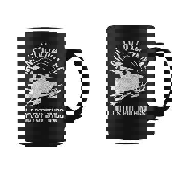Snowmobile Don't Follow Me Saying Motor Sled Graphic Print Coffee Mug - Monsterry