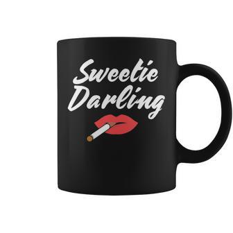 Sweetie Darling Red Lips And Cigarette Graphic Print Coffee Mug - Monsterry