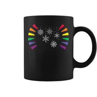 Winter Holidays Snowflakes LGBTQ LGBT Xmas Christmas Graphic Print Coffee Mug - Monsterry