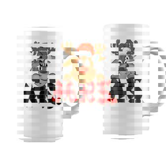 Mrs Reindeer Family Group Christmas Buffalo Red Plaid Graphic Print Coffee Mug - Monsterry