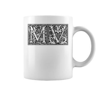 Mv Initials M Name Surname Onomastics Onomatology Gray Tassen - Geschenkecke