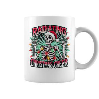 Radiology Christmas Santa Skeleton X-Ray Tech Rad Tech Graphic Print Coffee Mug - Monsterry