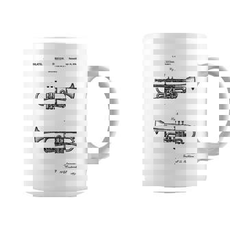 Trumpet Blueprint Vintage Patent Instrument Trumpet Player Graphic Print Coffee Mug - Monsterry