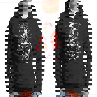 African American Christmas Pajama Xmas Afro Santa Claus Pj Hoodie - Thegiftio UK