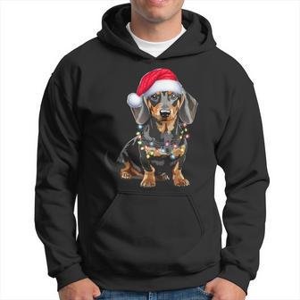 Dachshund Dog Santa Hat Christmas Light Kapuzenpullover - Geschenkecke