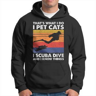 Damen Das Ist Was Ich Mache Ich Streichle Katzen I Scuba Dive & Ich Weiß Dinge Mit-Ausschnitt Kapuzenpullover - Geschenkecke