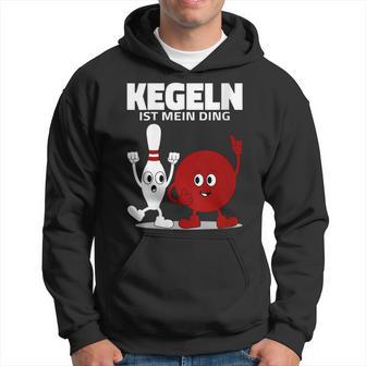 Damen Lustige Kugel & Kegel I Kegeln I Kegeln Ist Mein Ding Mit-Ausschnitt Kapuzenpullover - Geschenkecke