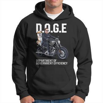 Doge Department Of Government Efficiency Shiba Inu Dog Biker Hoodie - Thegiftio UK