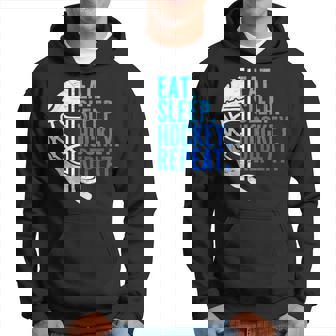 Eat Sleep Hockey Repeat Boys Hockey Player Hoodie | Mazezy