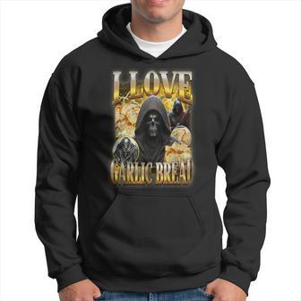 Edgy Skeleton I Love Garlic Bread Cringe Skeleton Meme Hoodie - Thegiftio UK