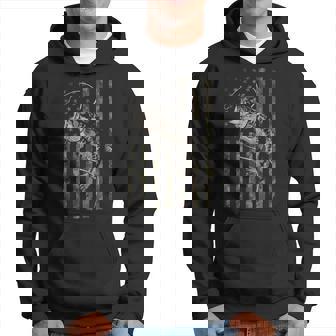 Fishing Camo American Flag Bass Fish On Back Hoodie - Thegiftio UK