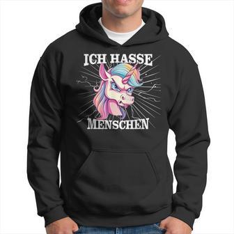 Unicorn Meme Based Ich Hasse Menschen Kapuzenpullover - Geschenkecke