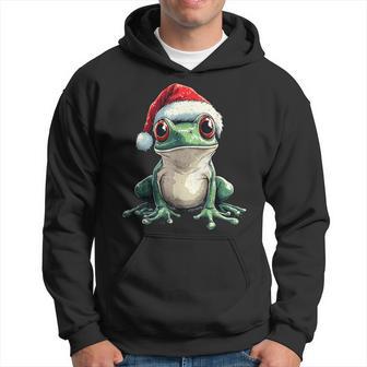 Xmas Frog Lovers Pajama Frog Santa Hat Christmas Hoodie - Thegiftio UK