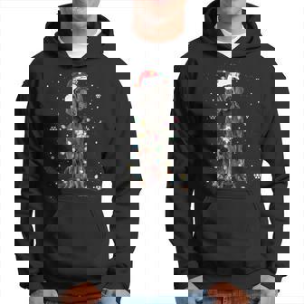 Great Dane Christmas Santa Hat Fairy Lights Pajama Dog Lover Hoodie - Seseable