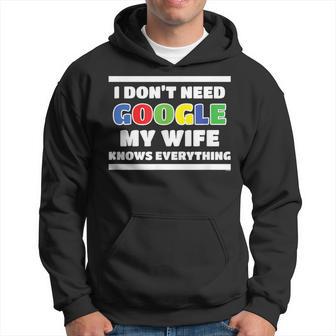 Ich Brauche Kein Google Meine Frau Weiß Alles Husmann German Langu Kapuzenpullover - Geschenkecke