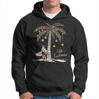 Mele Kalikimaka Hawaiian Surf Warm Hawaii Christmas Hoodie - Thegiftio UK
