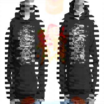 Merry Christmas 2024 Santa Riding Golden Retriever Dog Xmas Hoodie - Thegiftio UK